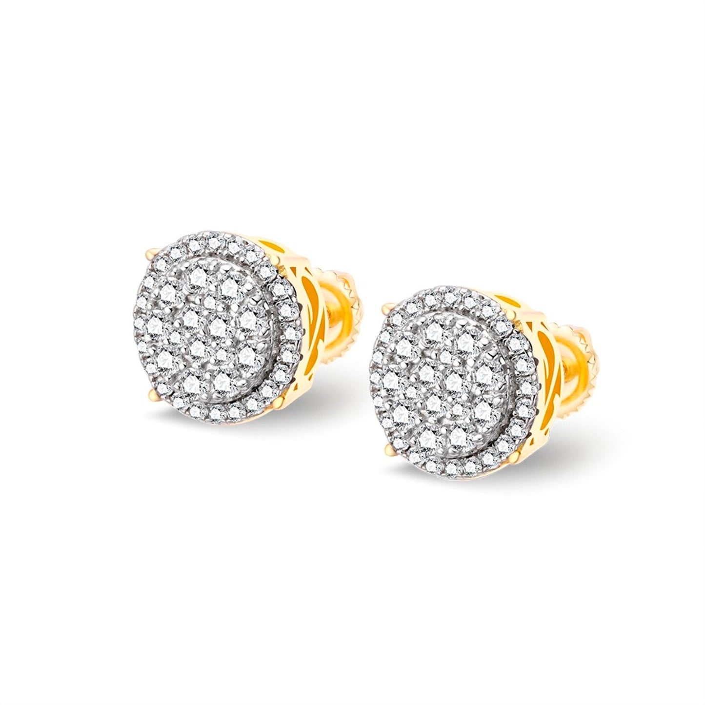Sterling Silver Moissanite Designer Stud Earrings RP+GP 3/4 Cttw