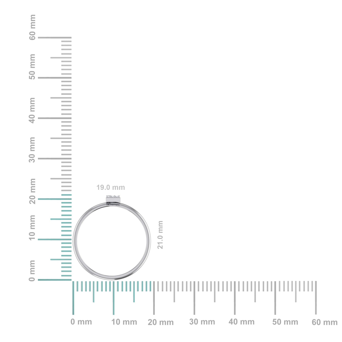 10K White Gold Womens Round Diamond E Initial Letter Ring 1/25 Cttw