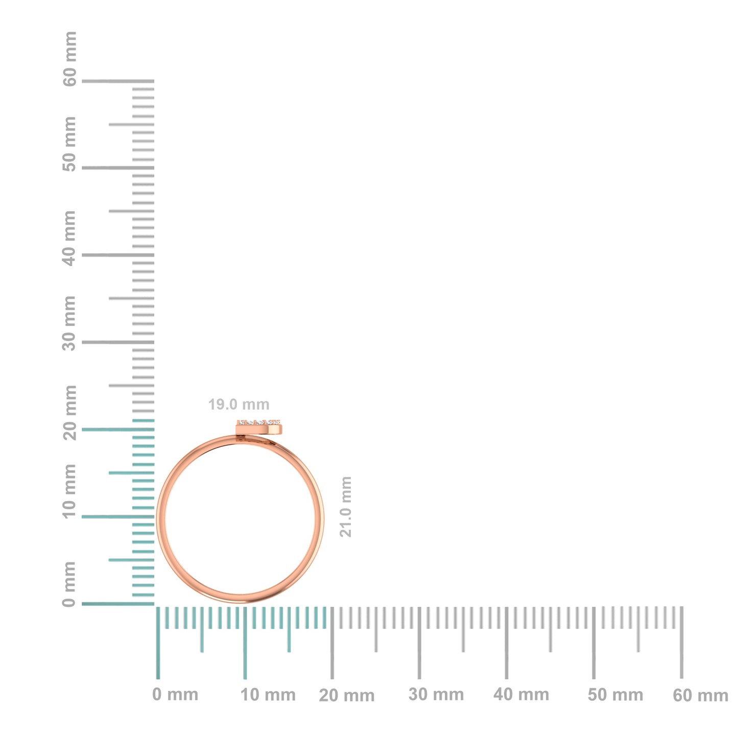 10K Rose Gold Womens Round Diamond D Initial Letter Ring 1/25 Cttw