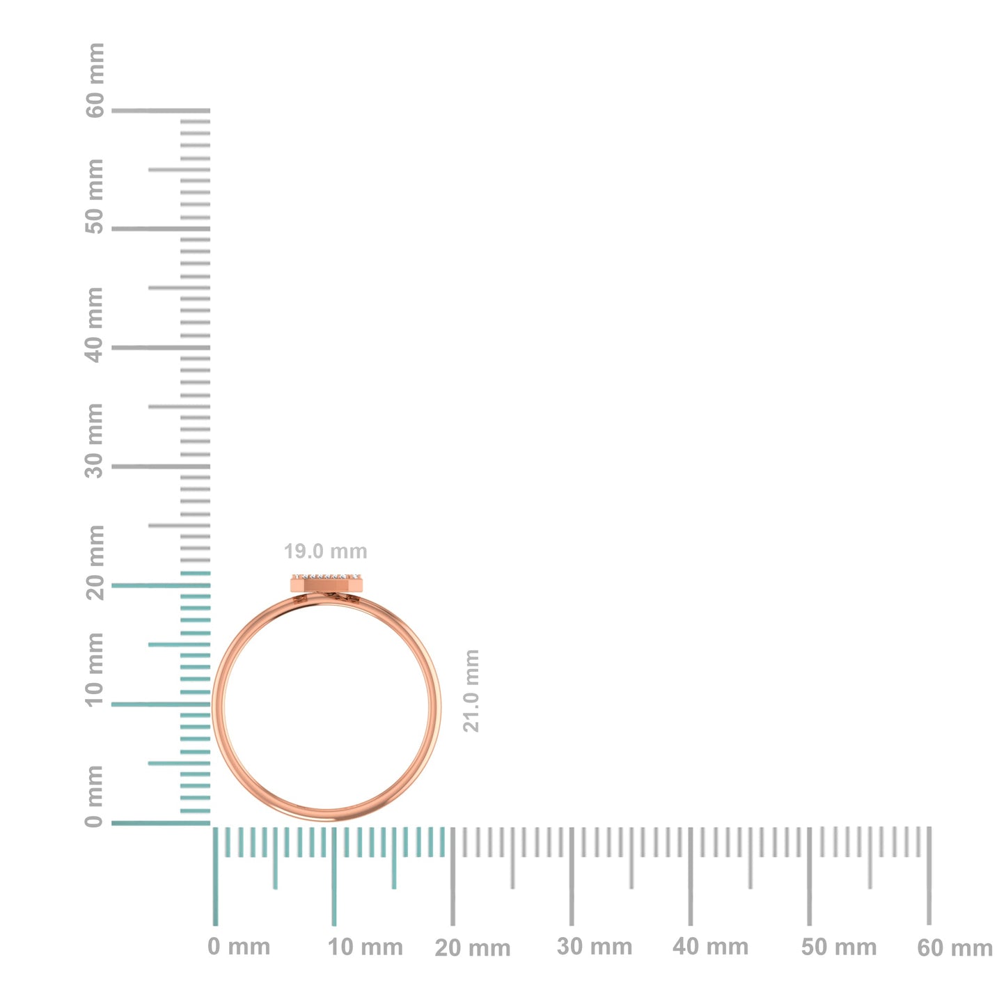 10K Rose Gold Womens Round Diamond N Initial Letter Ring 1/20 Cttw