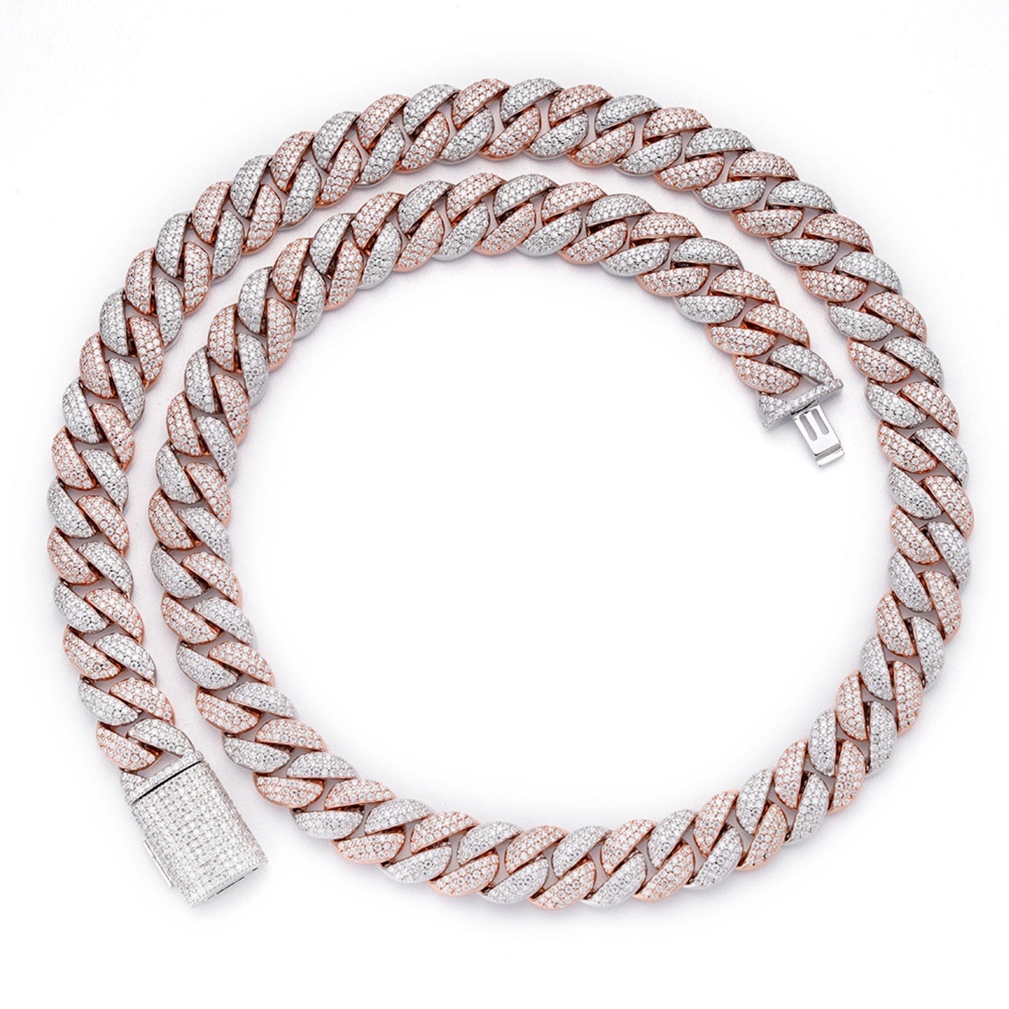 Sterling Silver Moissanite 12Mm Cuban Chain 22 Inch RP+PP 19-5/8 Cttw