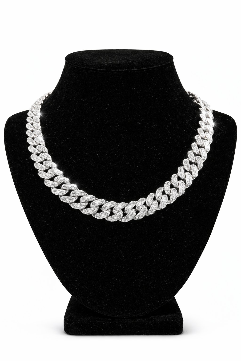 14 MM 925 Silver VVS1 D Moissanite Baugette Cuban Chain