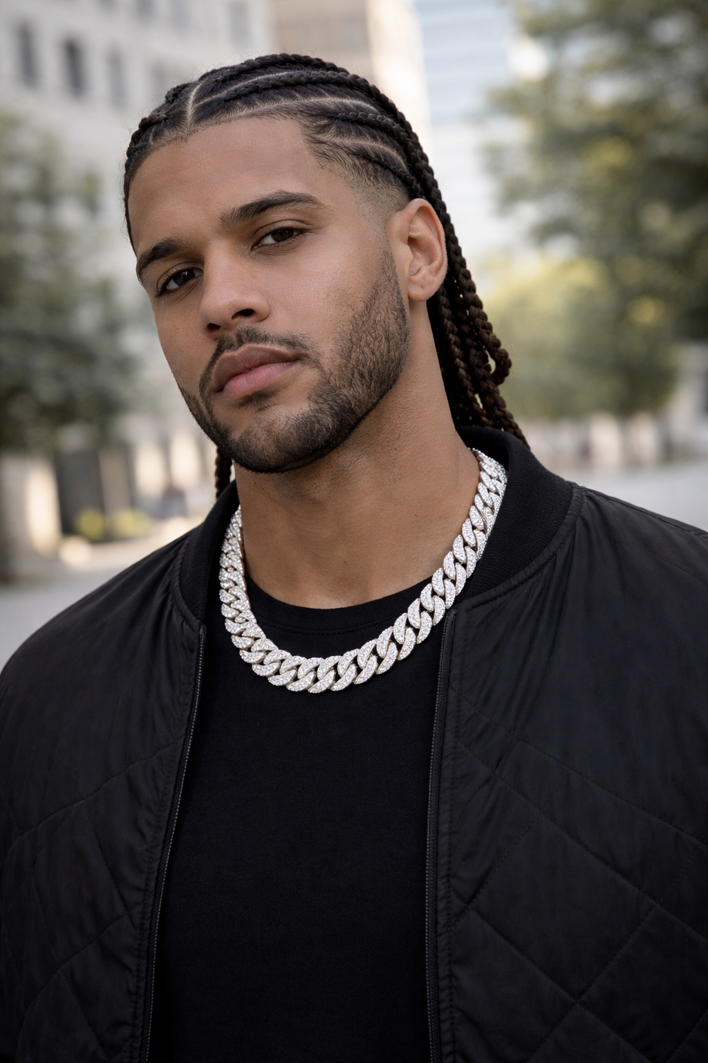 925 Silver Moissanite 19mm Cuban Chain 22 Inches