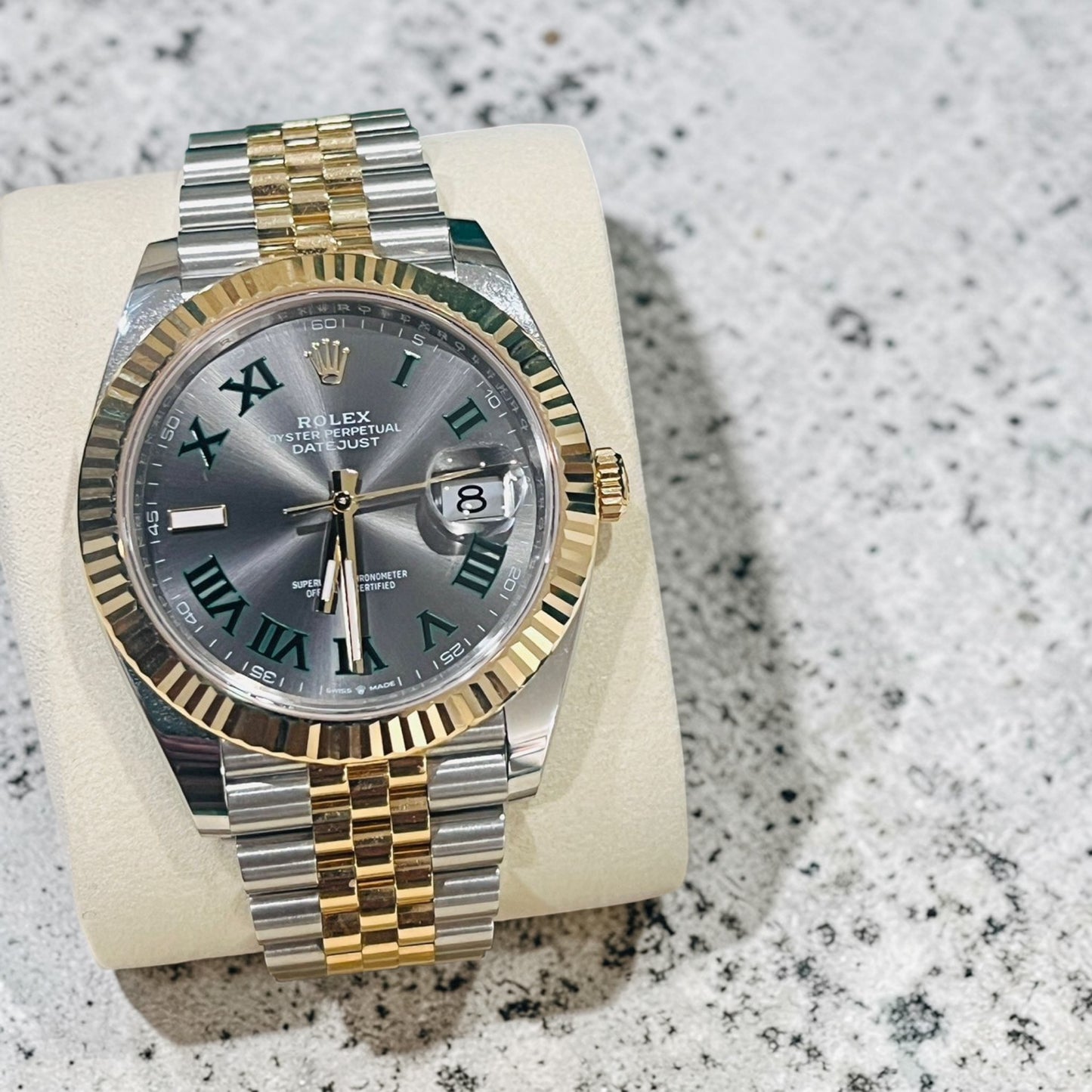 Rolex 41mm Ref 126333 Wimbeldon Datejust 2025 (Full Links) Box & Card
