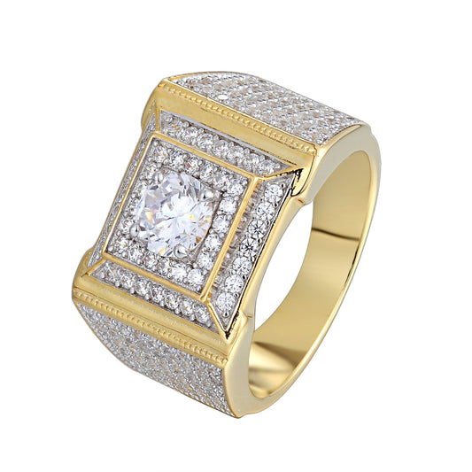 Sterling Silver Square Designer SZ 7 Mens Ring RP+GP